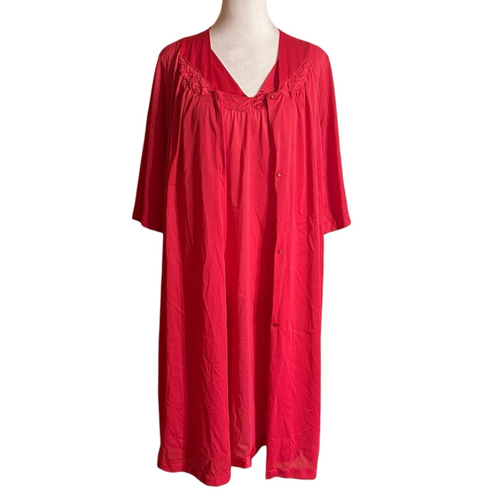 Vintage Vassarette Hot Pink Satin Gown with Matching Robe